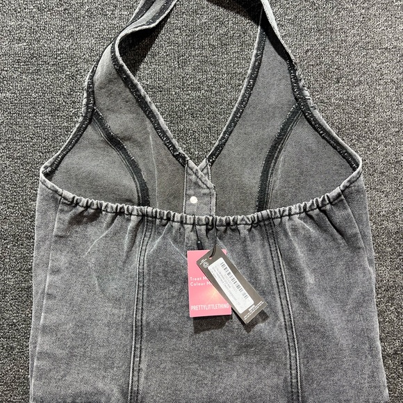 PrettyLittleThing Charcoal Denim Waistcoat - Picture 5 of 7